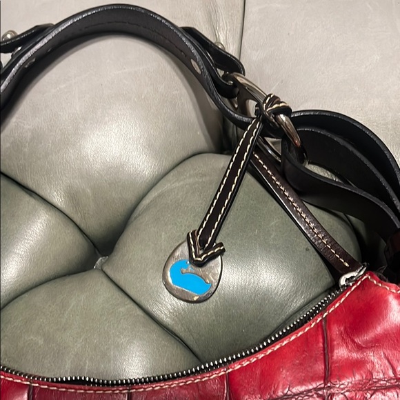 Dooney & Bourke Red Croc-Embossed Hobo Bag - Picture 3 of 8